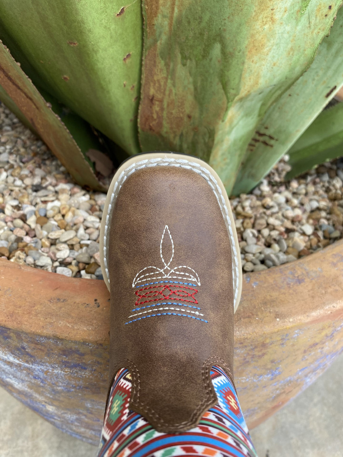 Kids Roper Boot in Colorful Aztec Top with Zipper - 4413502 - Blair's Western Wear Marble Falls, TX