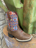 Kids Roper Boot in Colorful Aztec Top with Zipper - 4413502 - Blair's Western Wear Marble Falls, TX