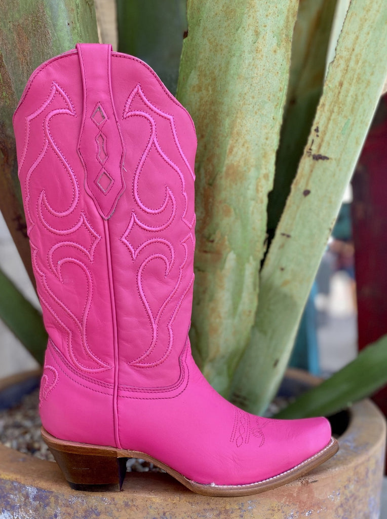 Ladies Corral Boots in HOT Pink with Embroidery - Z5138 - Blair's Western Wear Marble Falls, TX 