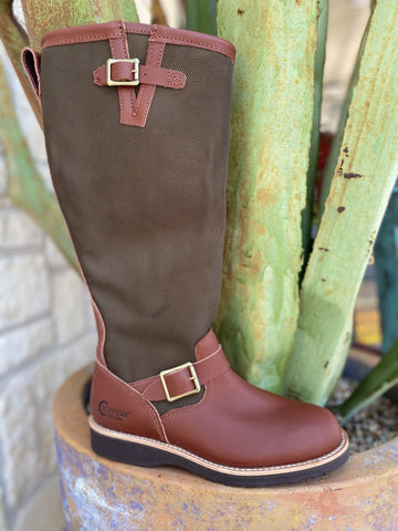 Men's Chippewa Snake Boot in Olive/Rust - SN5913 - Blair's Western Wear Marble Falls, TX 