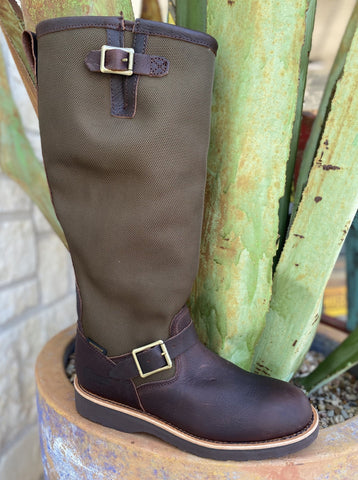 Men's Chippewa Snake Boot in Brown And Olive and Waterproof - 25110 - Blair's Western Wear Marble Falls, TX 