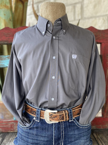 Men's Solid Grey Cinch Long Sleeve Stock- 1104238 - BLAIR'S Western Wear located in Marble Falls TX