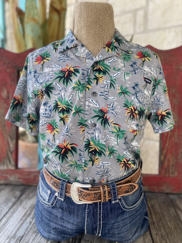 Men's Grey Tropical Cinch Short Sleeve - MTW1401042 - BLAIR'S Western Wear located in Marble Falls TX
