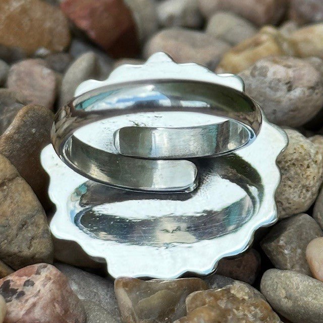 Turquoise 1" Cluster Adjustable Ring- T562 - BLAIR'S Western Wear located in Marble Falls TX