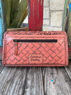 Women's American Darling Pink Tool Flap Clutch Wallet