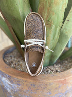 Women's Ariat Hilo Brown Tooled Leather Slip-On
