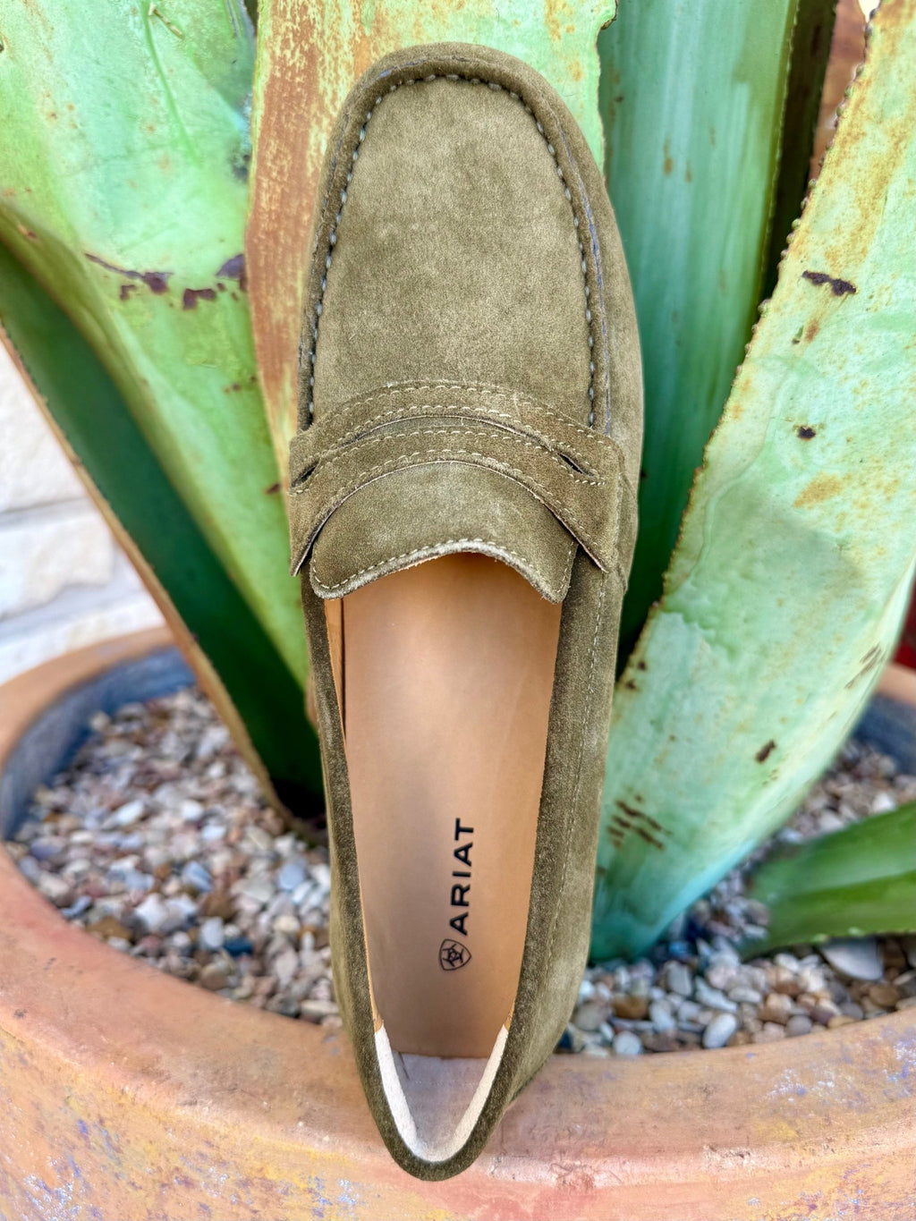 Women's Ariat Olive Suede Moccasin