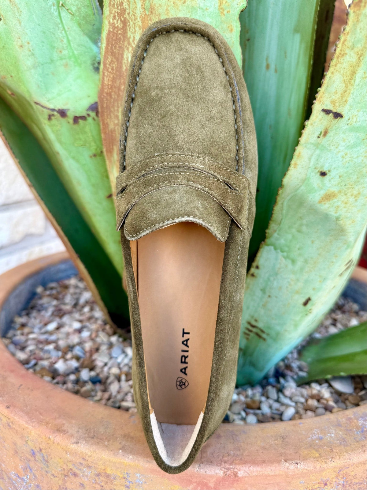 Women's Ariat Olive Suede Moccasin