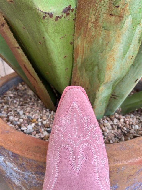 Women's Ariat Pink Suede Western Bootie