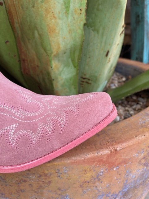 Women's Ariat Pink Suede Western Bootie