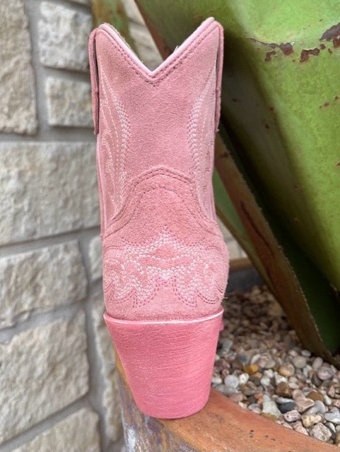Women's Ariat Pink Suede Western Bootie