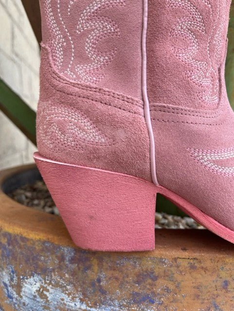 Women's Ariat Pink Suede Western Bootie