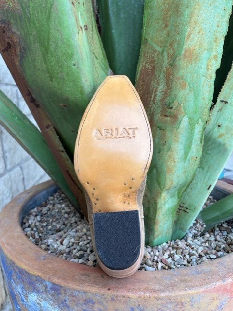 Women's Ariat Tan Roughout Aztec-Inspired Western Bootie