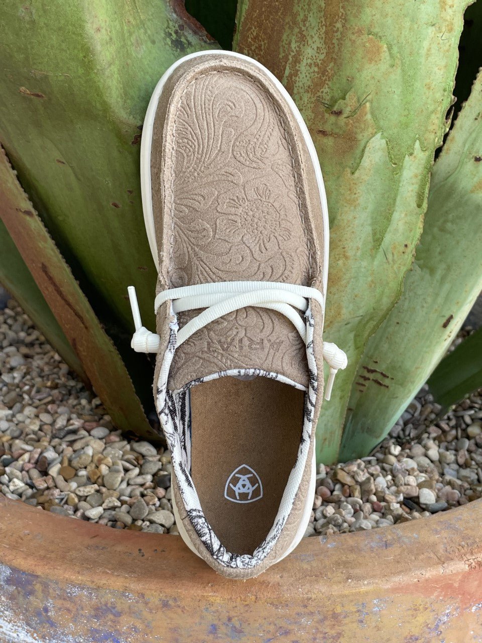 Women's Ariat Tan Tooled Suede Hilo Casual Shoe