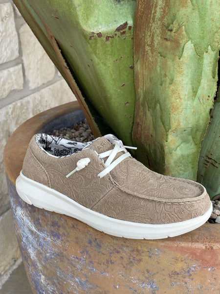 Women's Ariat Tan Tooled Suede Hilo Casual Shoe