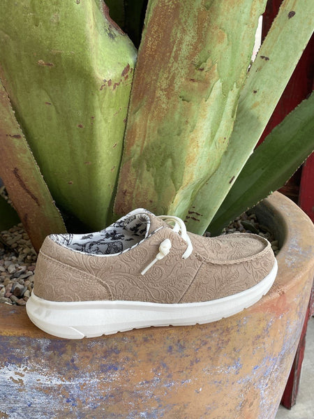 Women's Ariat Tan Tooled Suede Hilo Casual Shoe