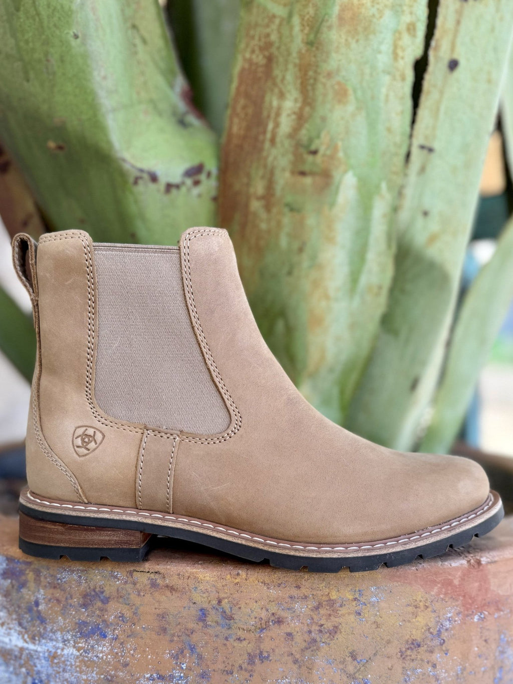 Women's Ariat Wexford Tan Suede Slip-On Bootie