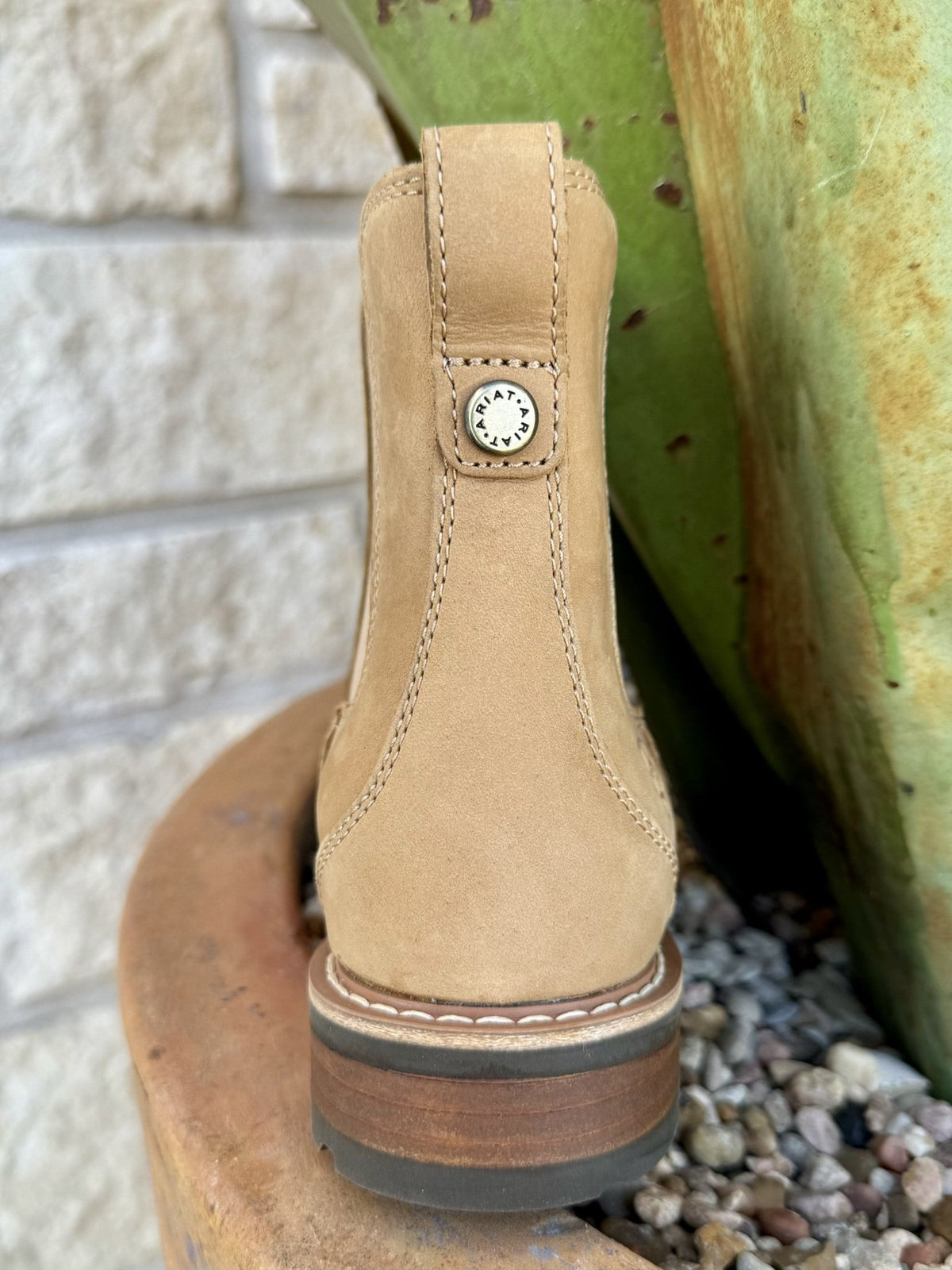 Women's Ariat Wexford Tan Suede Slip-On Bootie