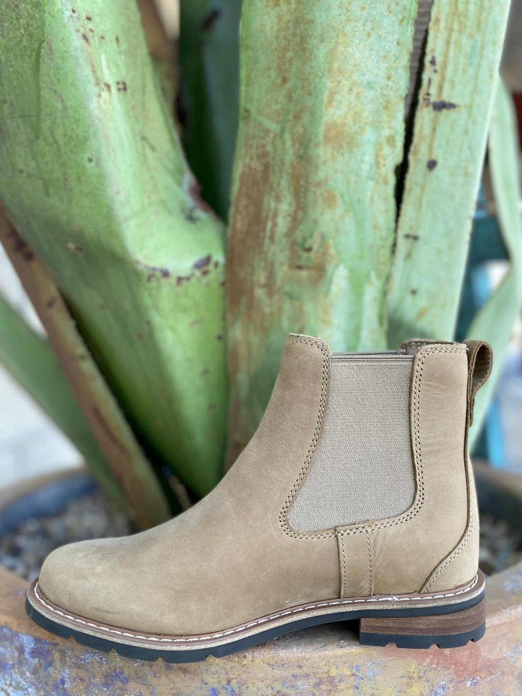 Women's Ariat Wexford Tan Suede Slip-On Bootie