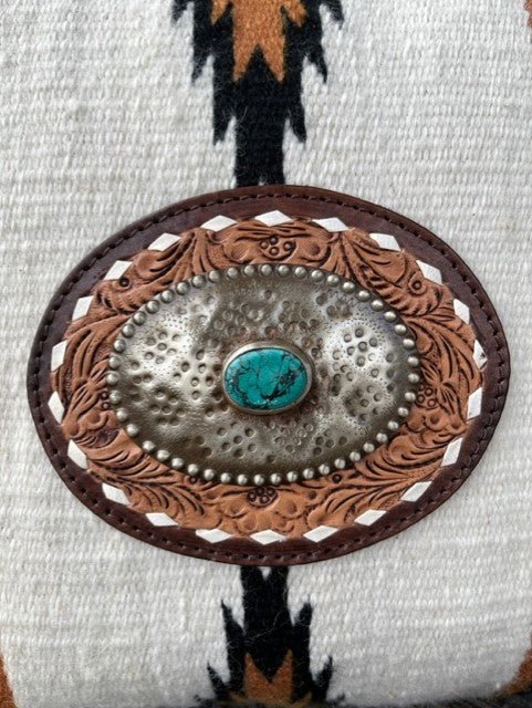 Women's Aztec-Inspired Blanket Fringe Leather Purse