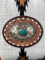 Women's Aztec-Inspired Blanket Fringe Leather Purse