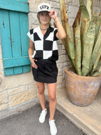 Women's Black Cargo Mini Skirt