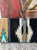 Women's Black, Cream & Turquoise Navajo-Inspired Blanket Wristlet