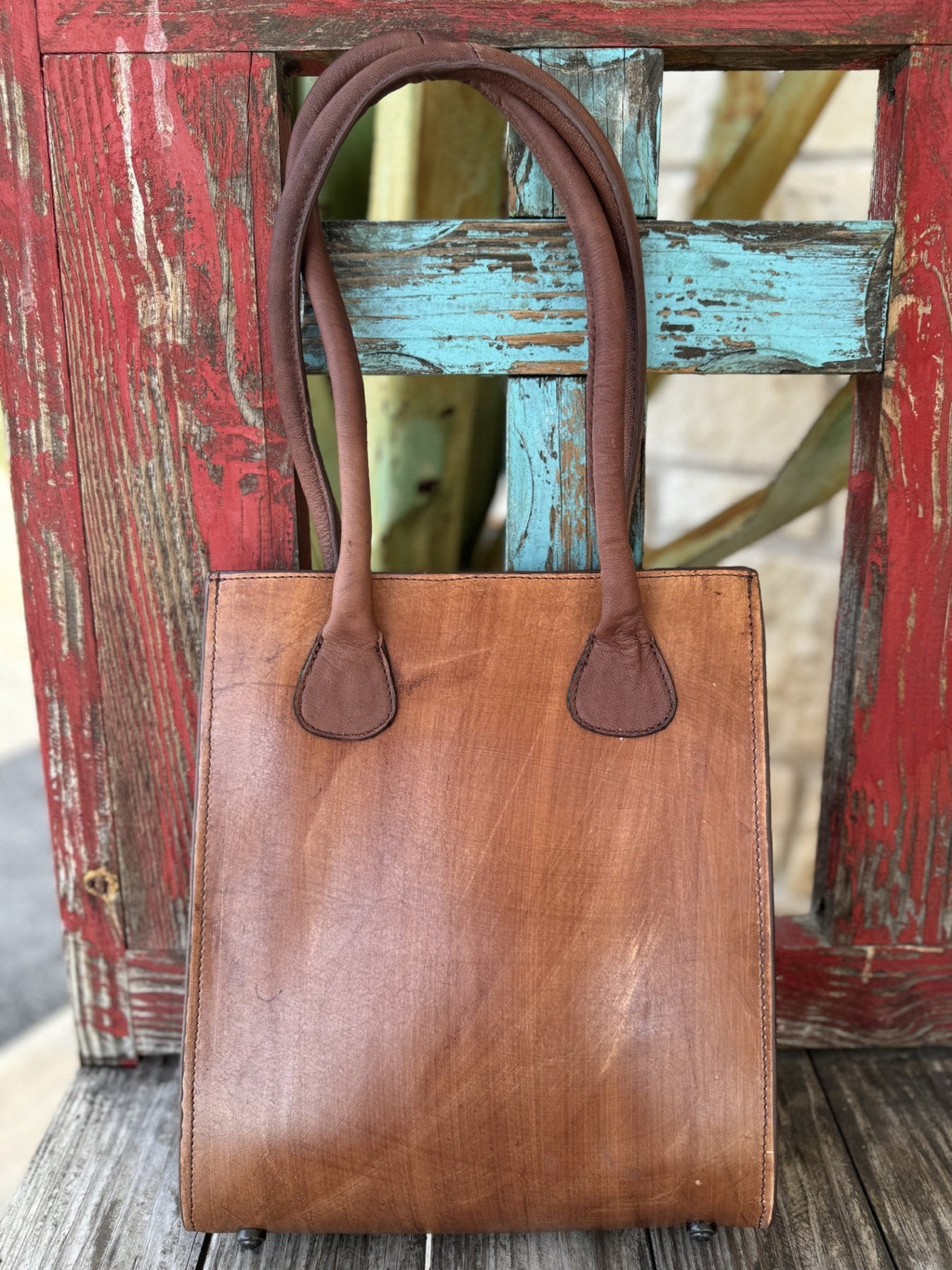 Women's Brown Floral Tooled Leather Structured Tote Purse