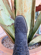 Women's Circle G Black Embroidered Square Toe Boots