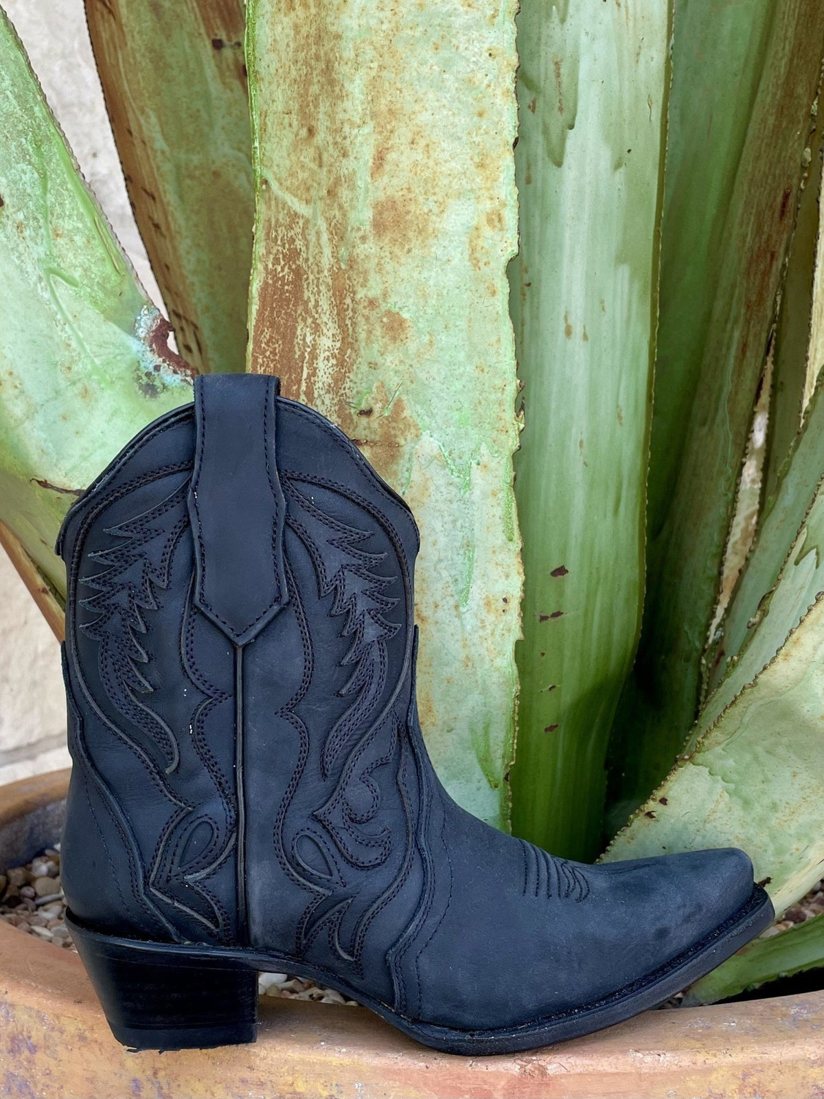 Women's Corral All Black Leather Western Bootie