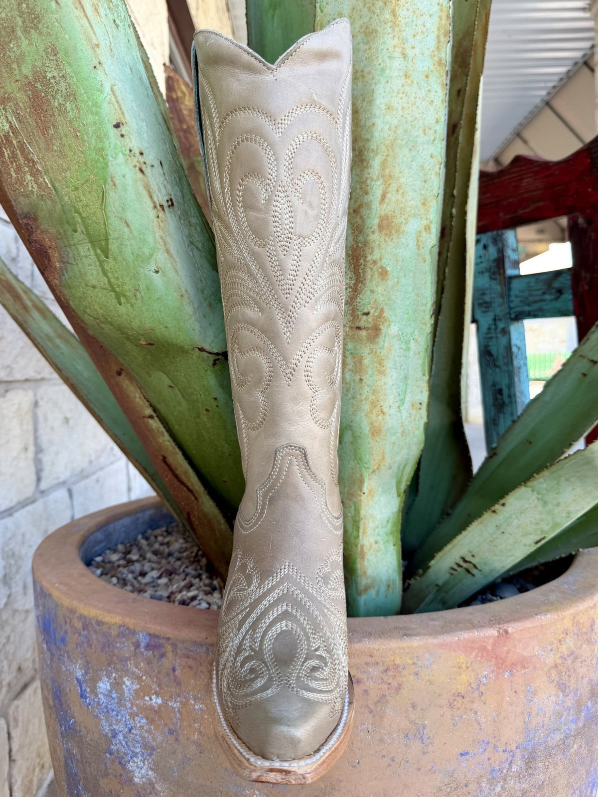 Women's Corral Bone Natural Tall Embroidered Western Boots