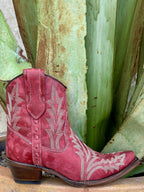 Full bootie — side view with zip and stitching