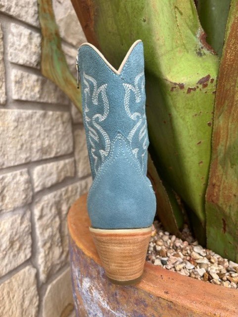 Women's Corral Steel Blue Embroidered Zip Bootie