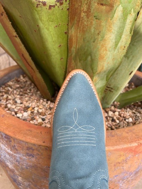 Women's Corral Steel Blue Embroidered Zip Bootie