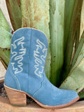 Women's Corral Steel Blue Embroidered Zip Bootie