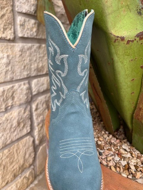 Women's Corral Steel Blue Embroidered Zip Bootie