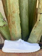 Women's Hey Dude Wendy White Stretch Canvas Slip-On