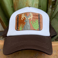 Women's Jackalope Leather Patch Trucker Cap