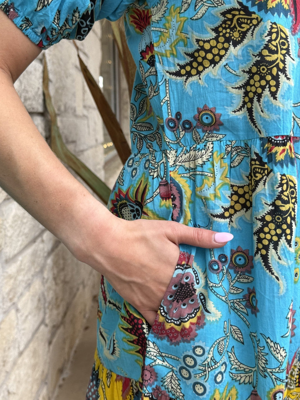 Women's Multicolor Tiered Floral Dress