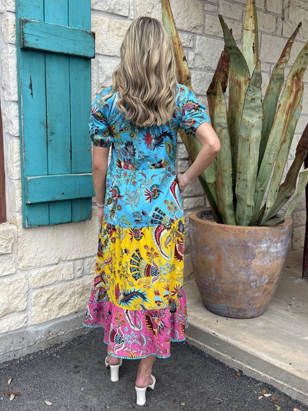 Women's Multicolor Tiered Floral Dress