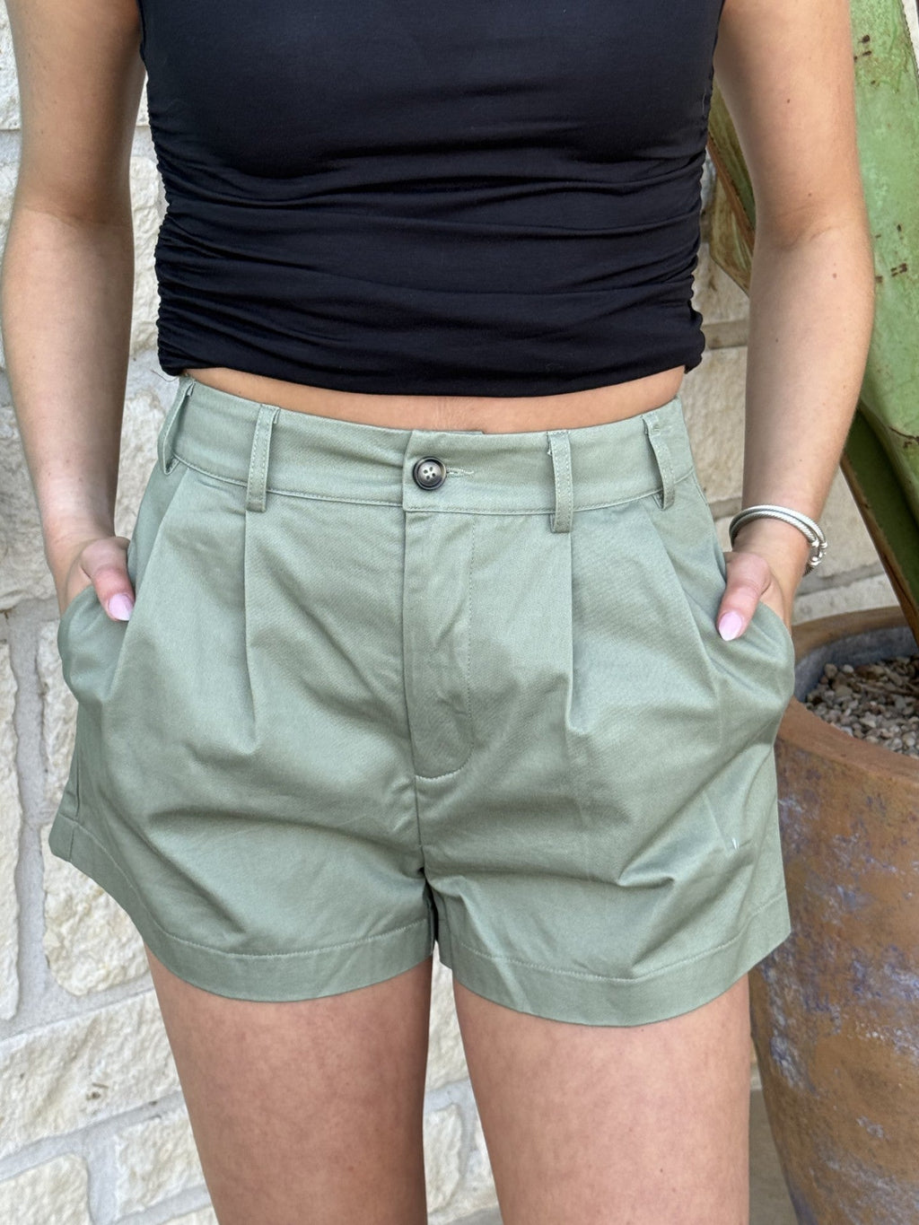 Olive Ladies Dress Shorts - H70568O; Blair's Western Wear Marble Falls, TX