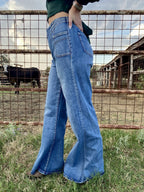 Women's Rock 'n' Roll Denim High Rise Palazzo Flare Jean