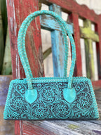 Women's Turquoise Tooled Leather Purse