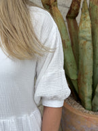 Women's White Cotton Popover Dress