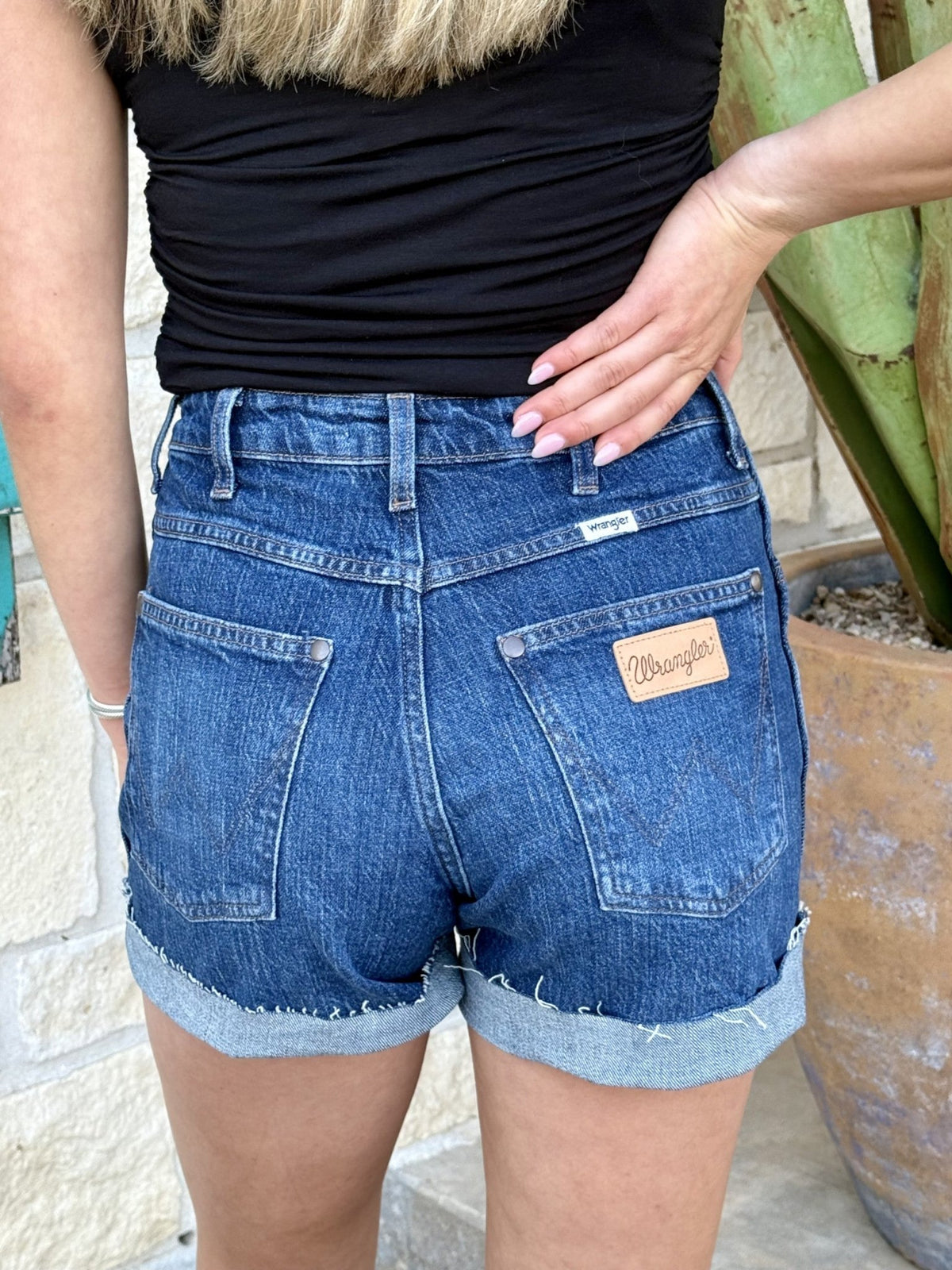 Women's Wrangler High Rise Raw Hem Cutoff Denim Shorts