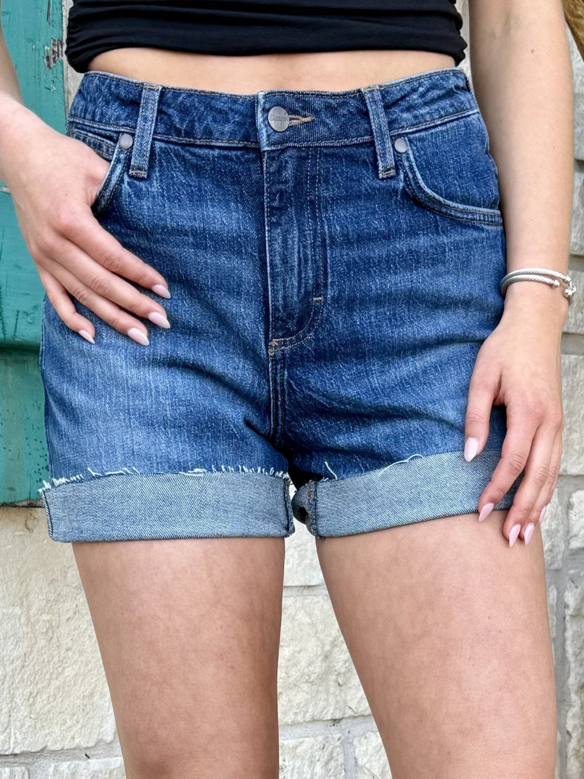 Women's Wrangler High Rise Raw Hem Cutoff Denim Shorts