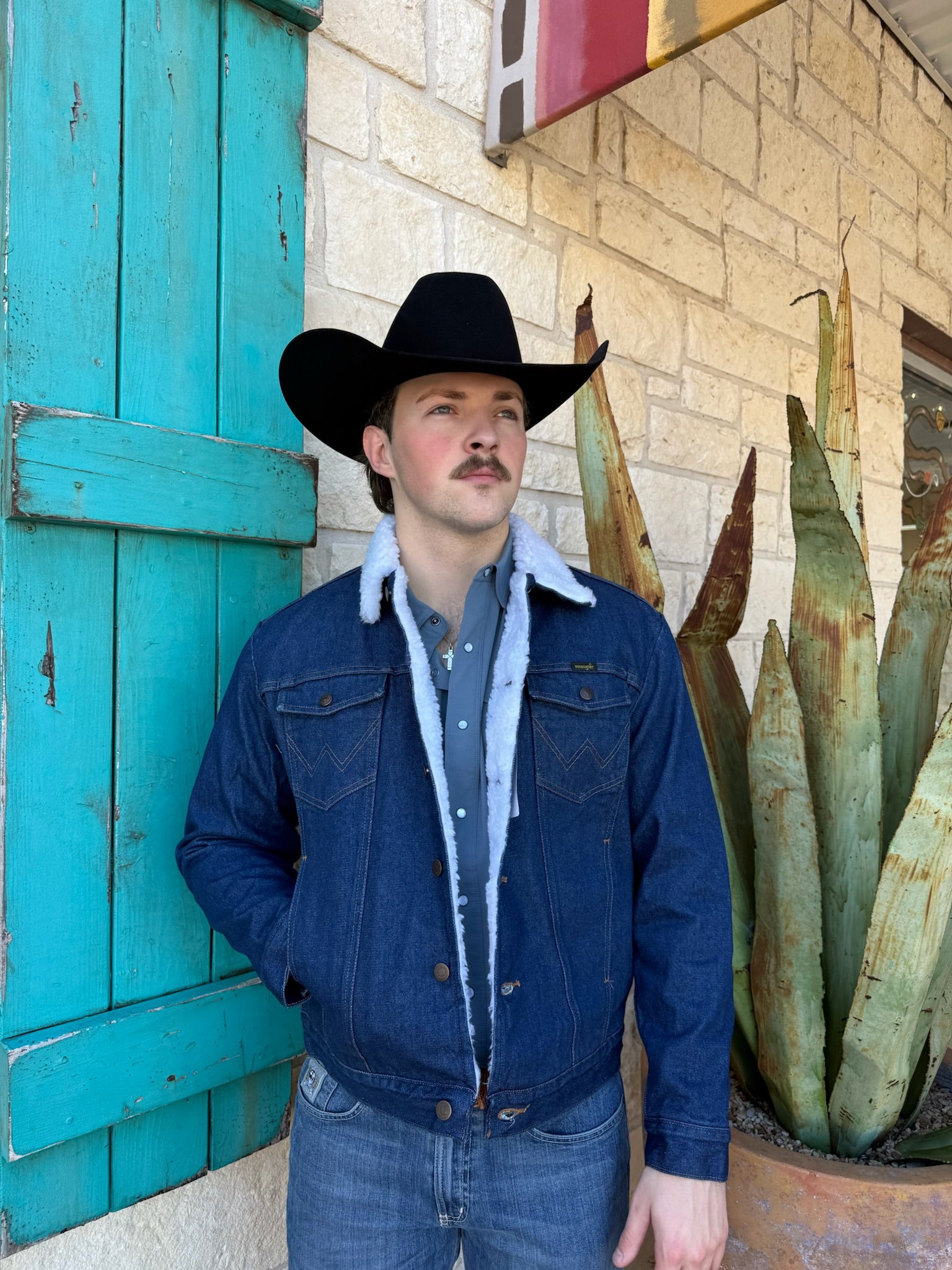 Men's Sherpa-Lined Denim Jacket | Blair's Western Wear – Blair's