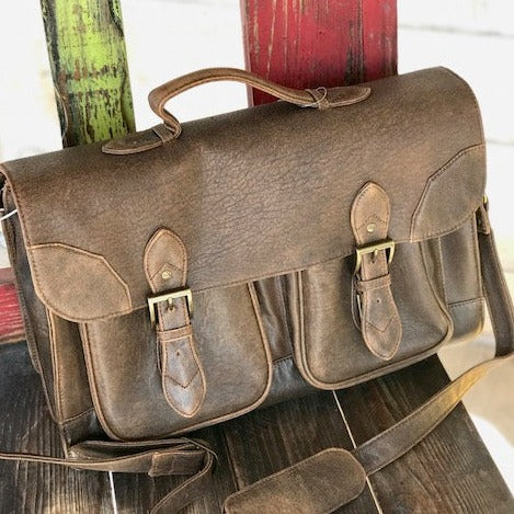 Scully, Men's Leather Work Bag. Front View
