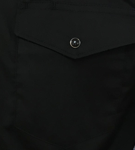 Men's Wrangler Solid Black Long Sleeve Snap Button Down - 71105BK - Blair's Western Wear Marble Falls, TX