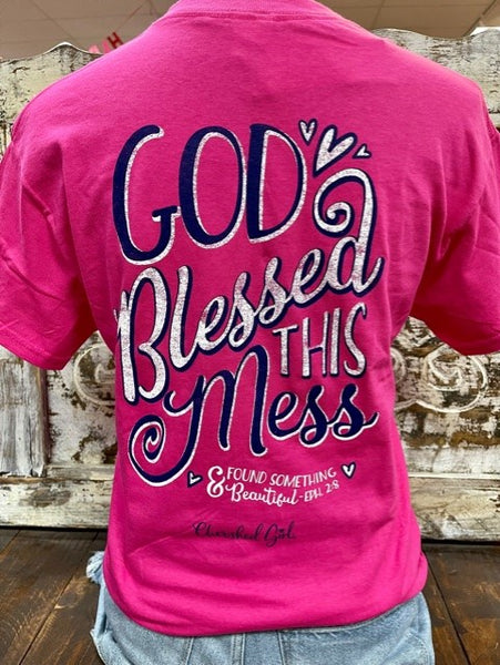 KERUSSO BLESSED MESS - CGA3158 - Hot Pink & Navy - Blair's Western Wear Marble Falls, TX